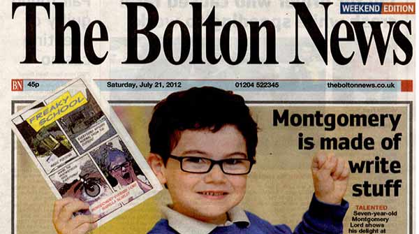 Monty Lord in The Bolton News, 21st July 2012