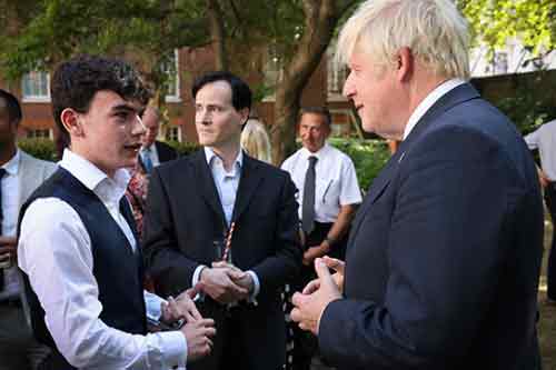 Monty Lord with Prime Minister Boris Johnson